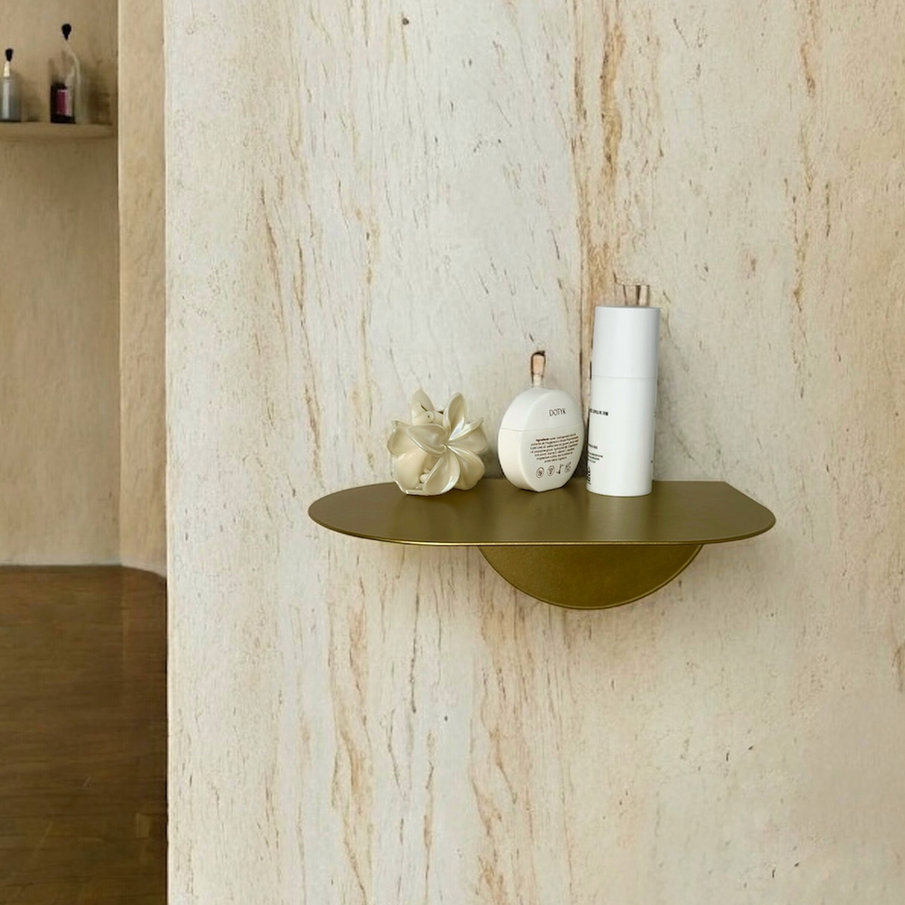 Compact Metal Wall Shelf with Rounded Base – M03