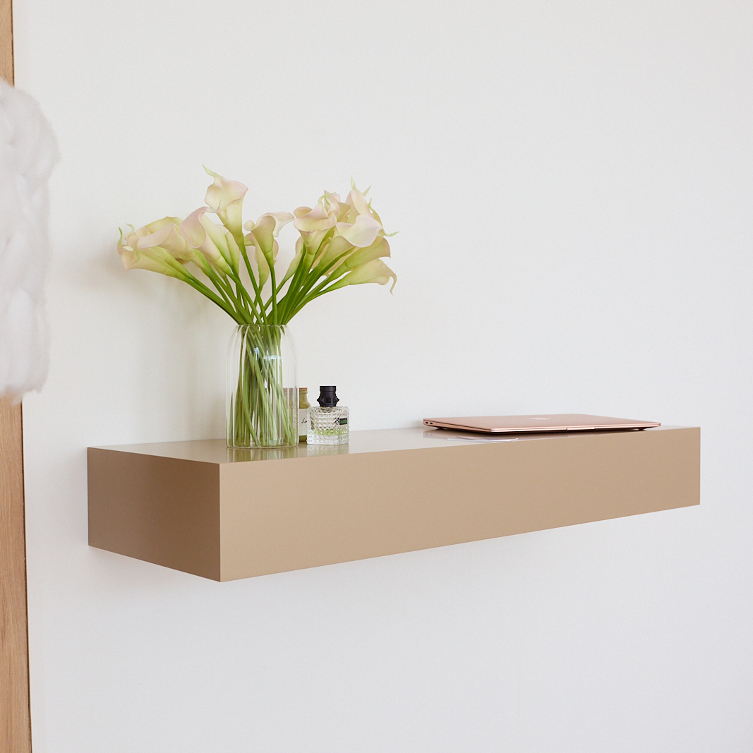 Floating Wall Table with Hidden RFID Drawer – A14