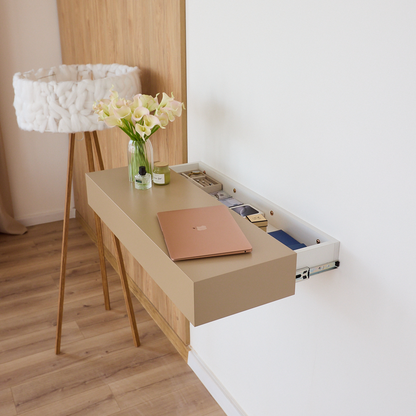 Floating Wall Table with Hidden RFID Drawer – A14