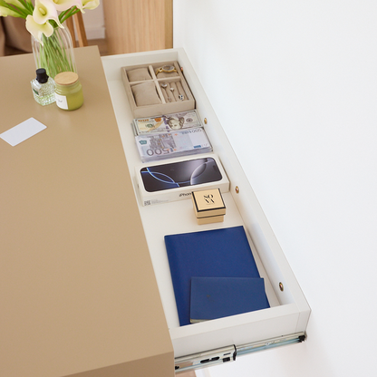 Floating Wall Table with Hidden RFID Drawer – A14
