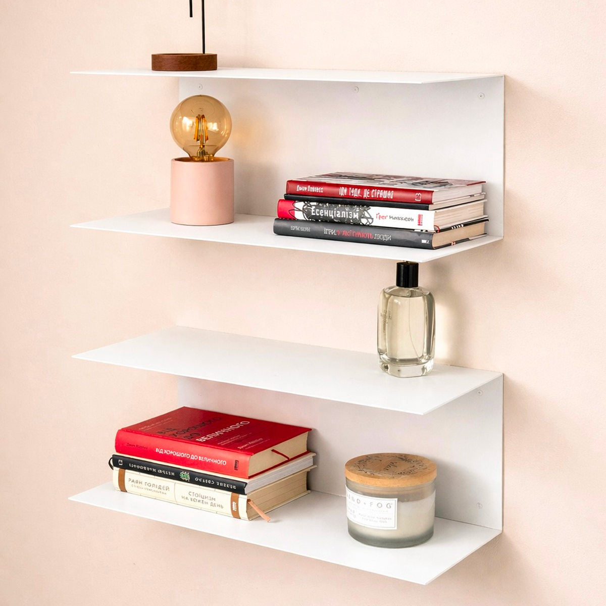 Minimalist Metal Wall Shelf – Two-Tier Steel Shelf M02