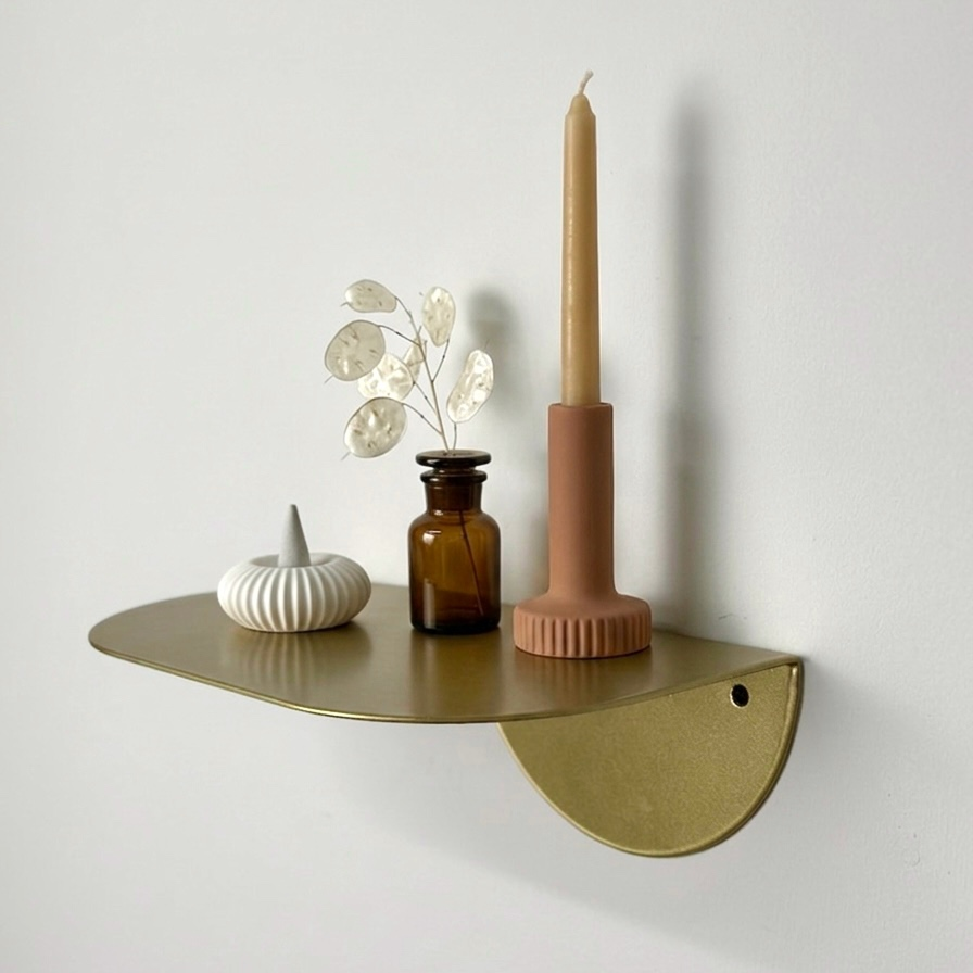Compact Metal Wall Shelf with Rounded Base – M03