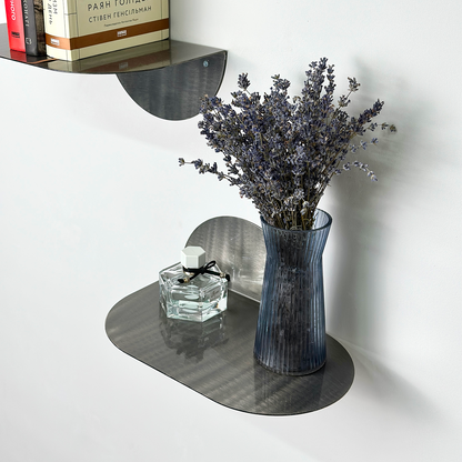Compact Metal Wall Shelf with Rounded Base – M03