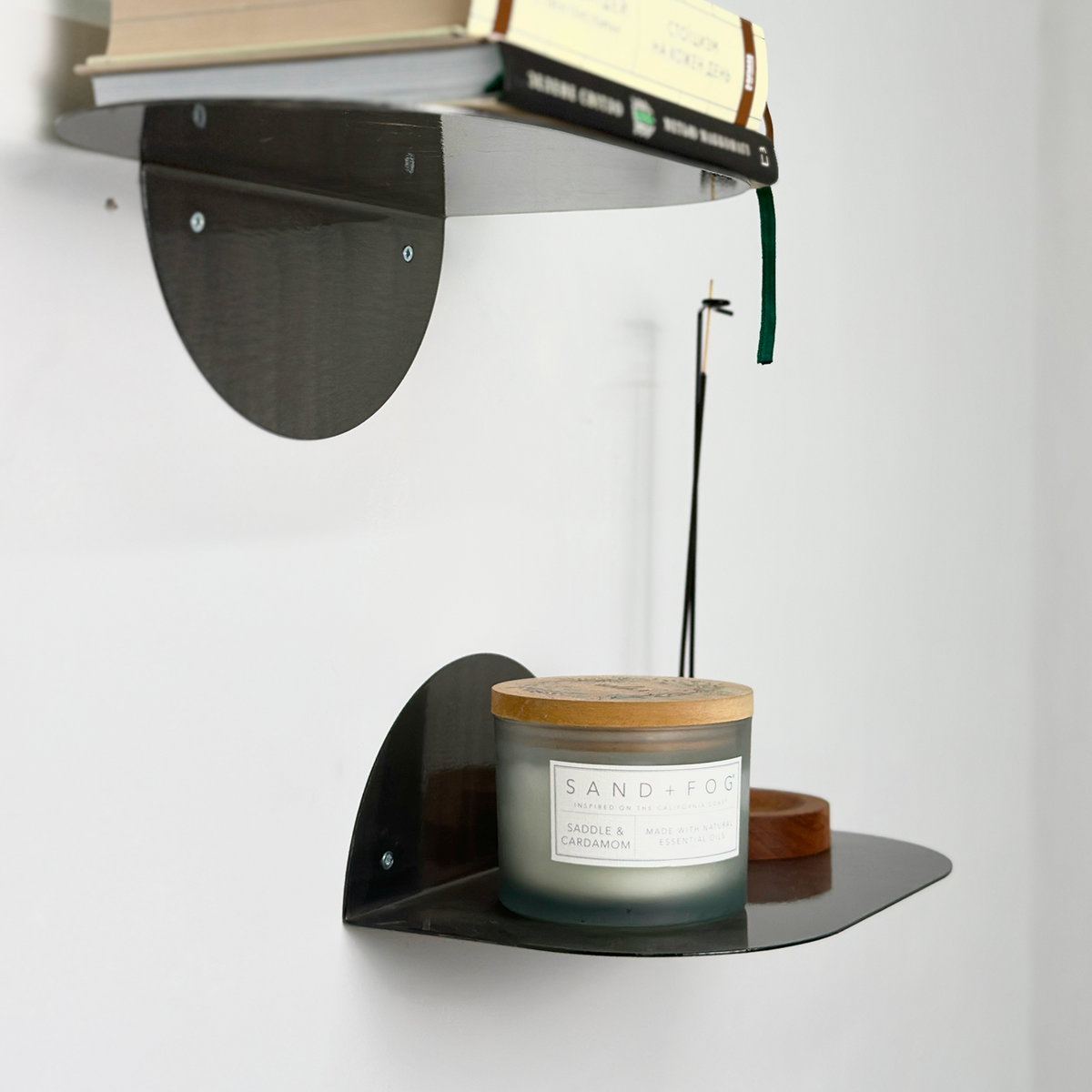 Compact Metal Wall Shelf with Rounded Base – M03
