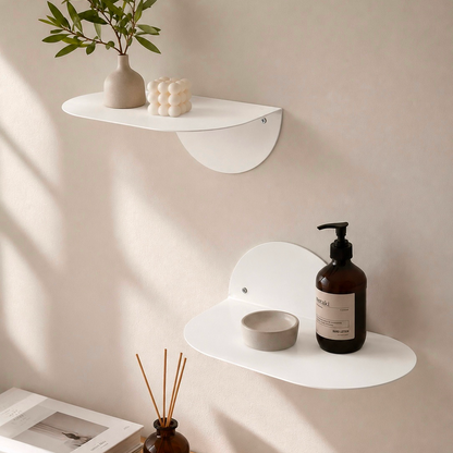 Compact Metal Wall Shelf with Rounded Base – M03