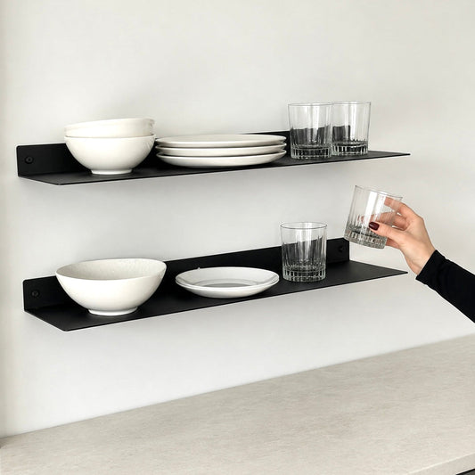 Minimalist Floating Metal Wall Shelf – Powder-Coated Steel