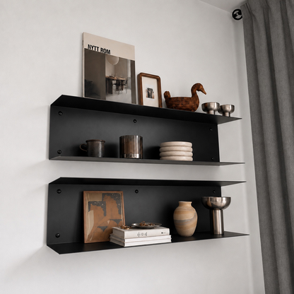 Minimalist Metal Wall Shelf – Two-Tier Steel Shelf M02