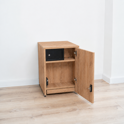 Modern Nightstand with Hidden Metal Safe and RFID Lock – B36