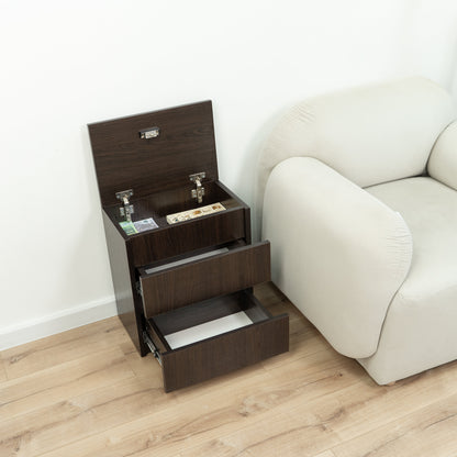 Black Nightstand with Hidden Secure Storage – B24