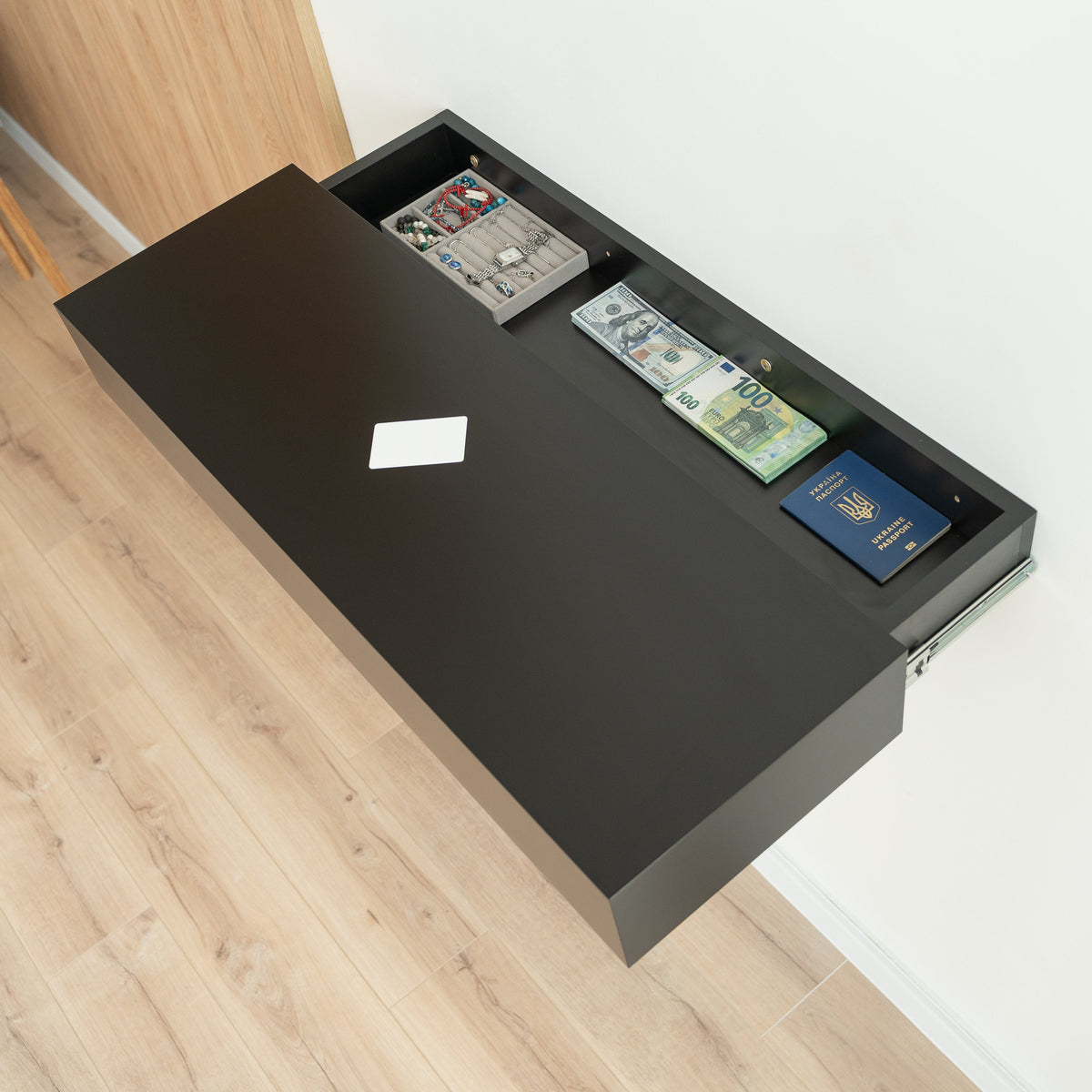 Smart Hidden Drawer Shelf with RFID Lock – A14