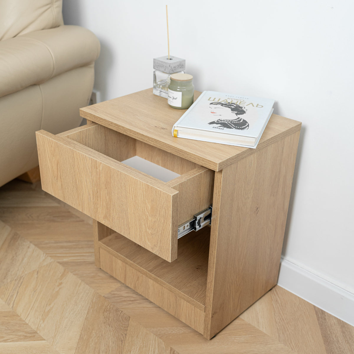 Nightstand with Hidden Secure Storage – B22