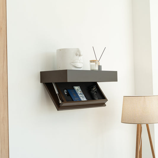 Floating Shelf with Hidden Compartment and RFID Lock – A12