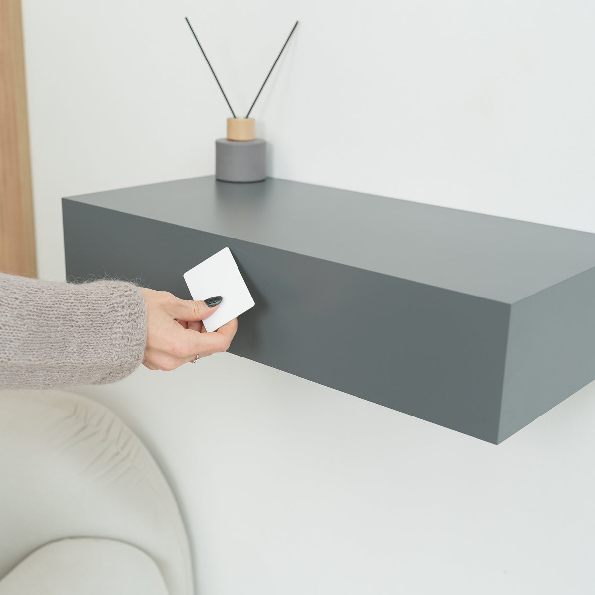 Wall Shelf with Secret Storage and RFID Lock – A14