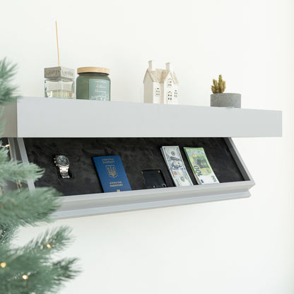 Wall Shelf with Concealed Storage and RFID Lock – A12