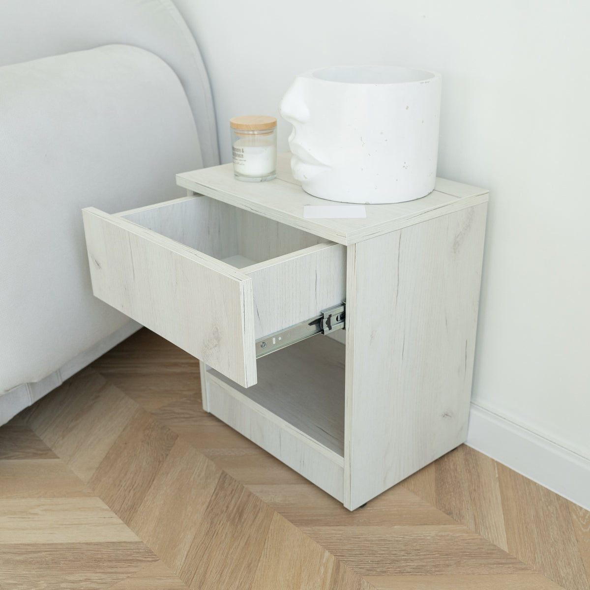 Smart Nightstand with Fingerprint Lock Drawer – B32
