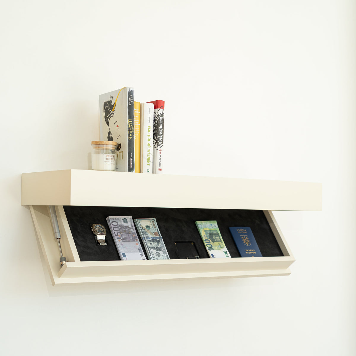 Wall Shelf with Secret Compartment and RFID Lock – A12