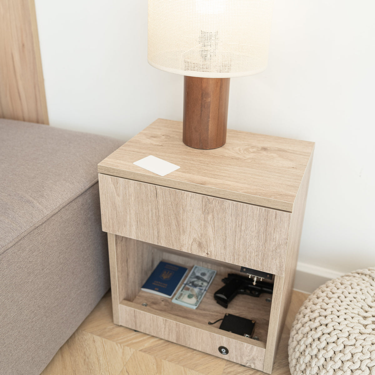 Nightstand with Hidden Secure Storage – B22